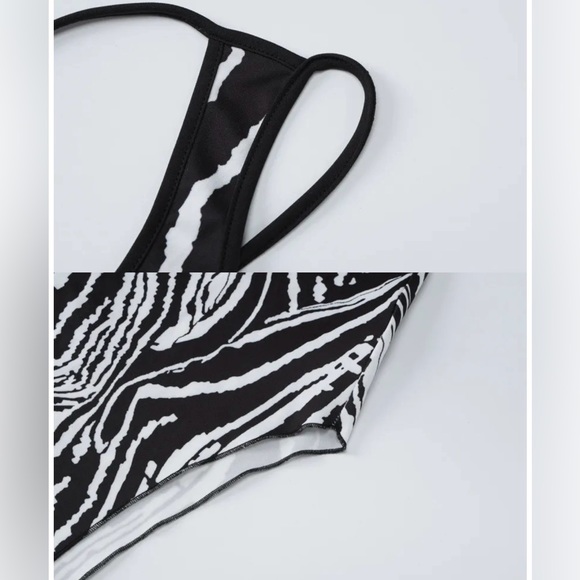 Black & White Side Slit Dress - Picture 8 of 9